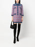 panelled tweed denim mini dress